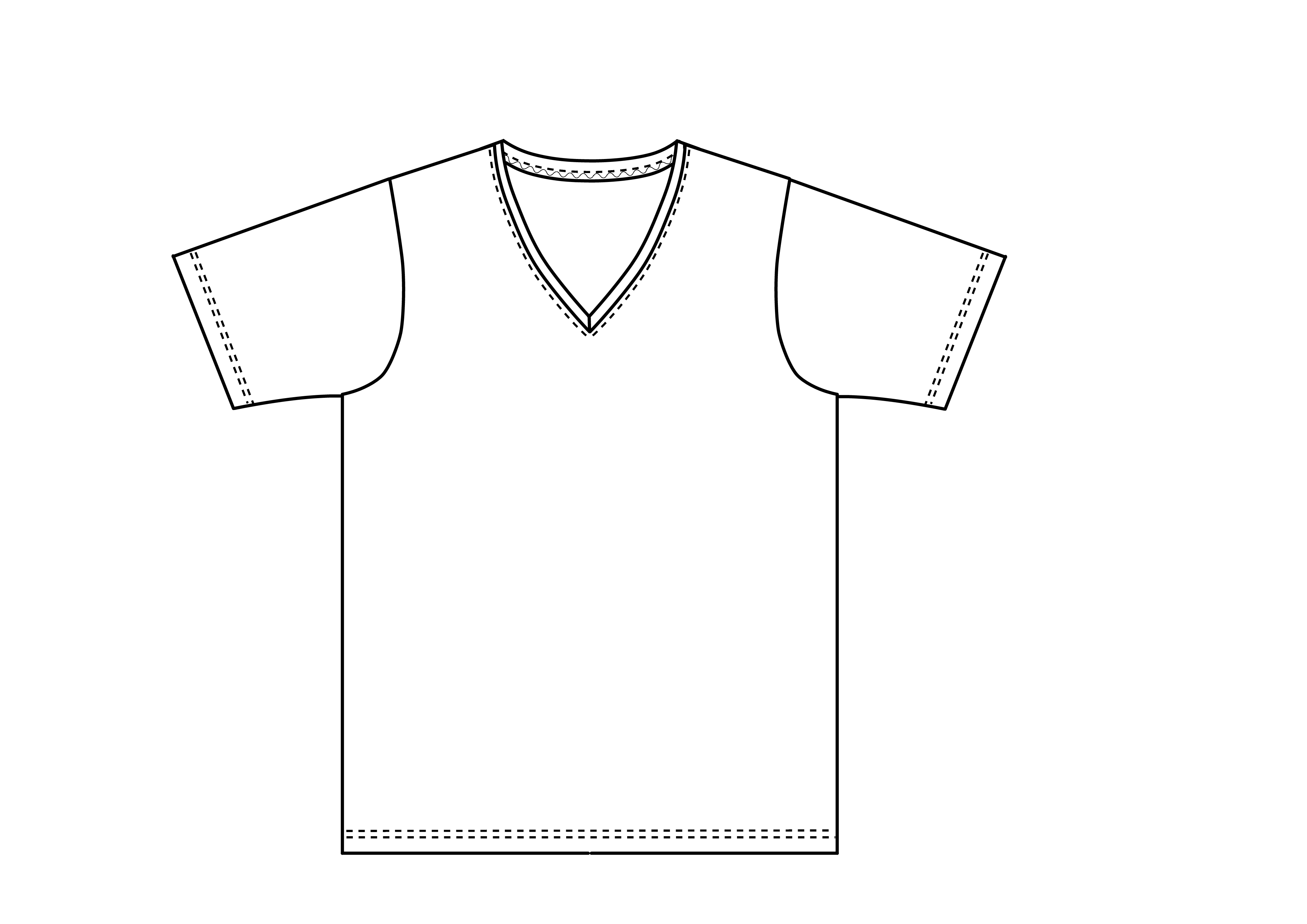 Ms002 ｖネック半袖ｔシャツ 型紙 Basic Fabric